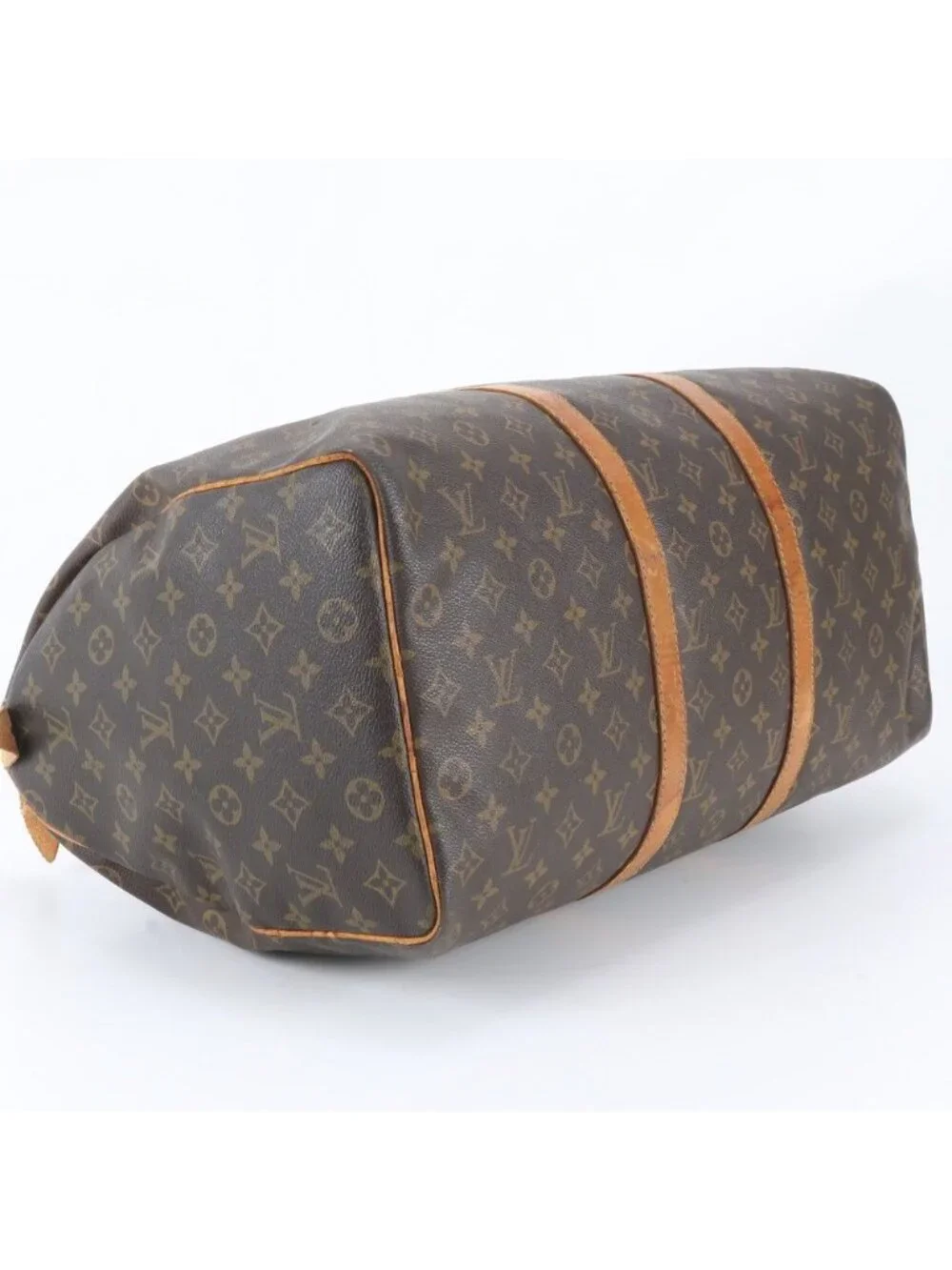 Louis Vuitton Monogram Keepall 50 Leather Boston Bag Tote Carry